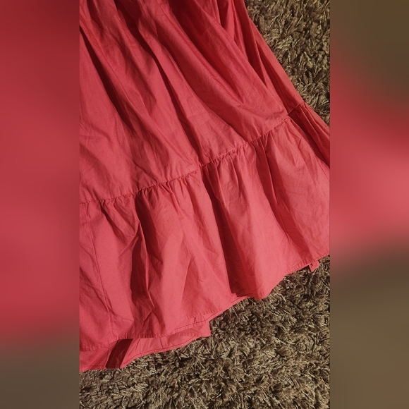 Pink cotton tie-back puff sleeve dress EUC - Picture 4 of 6